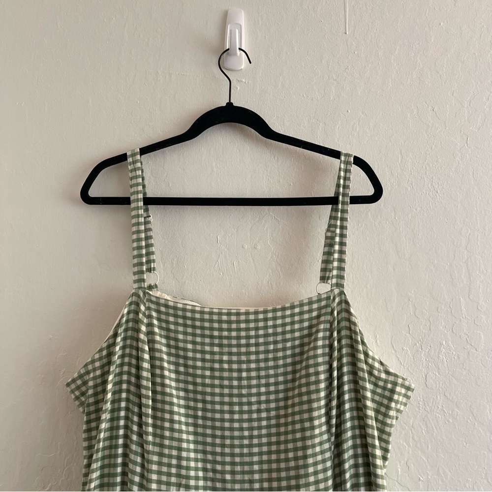 Torrid Retro Chic Fit & Flare Dress Green Gingham Mini Dress Womens Plus Size 24 - Picture 5 of 11